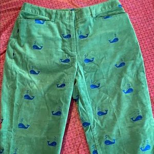 Lilly Pulitzer green whale corduroy pants girls